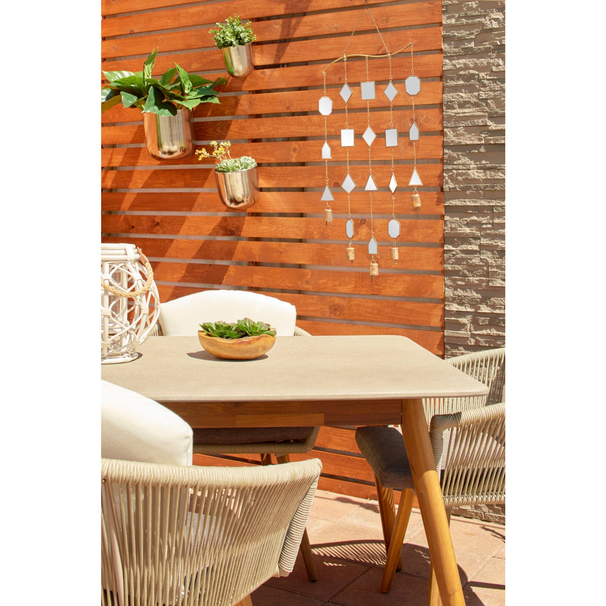32" Brown Metal Eclectic Mirror Wind Chime